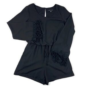 City Triangles Womens Romper Long Sleeve Black Sm